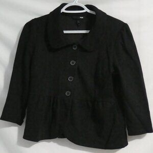 H&M | kids, large | Black Button Up Front Jacket With Flared Bottom